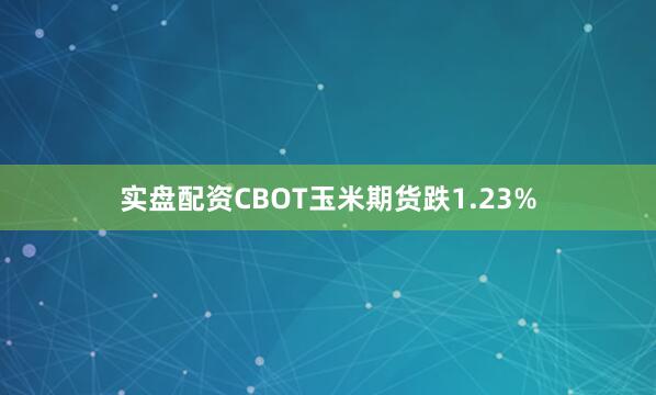 实盘配资CBOT玉米期货跌1.23%